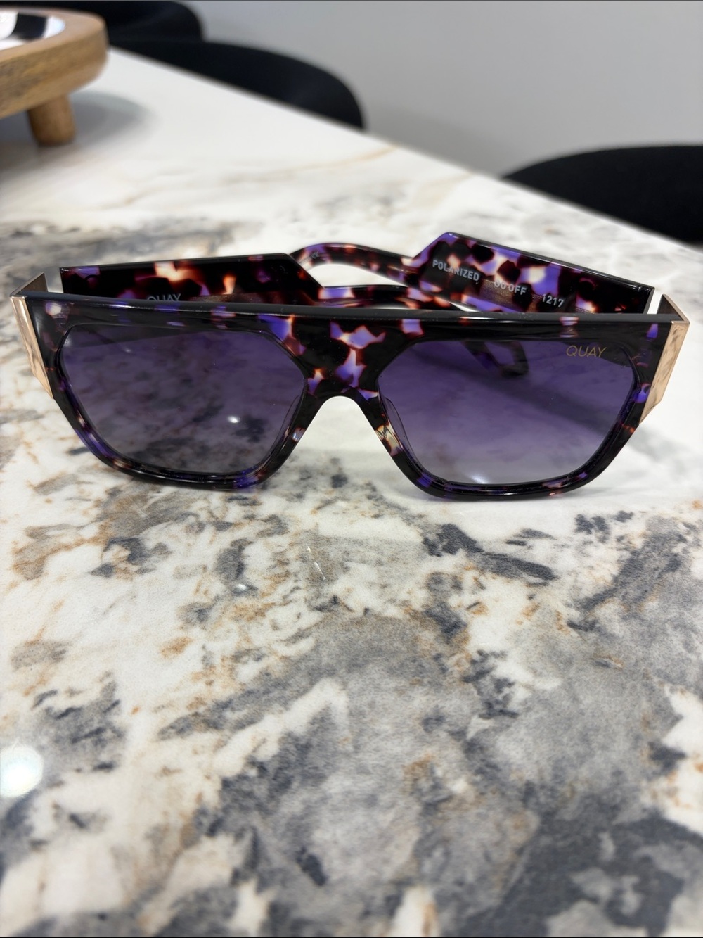 Quay Australia Purple Tortoiseshell Polarized Sunglasses
